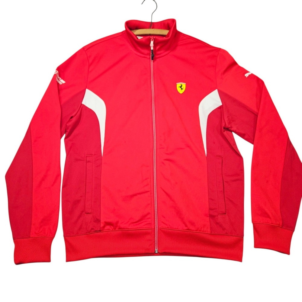 Puma Scuderia Ferrari Track Jacket Red Racing F1 Full Zip Large Sz L